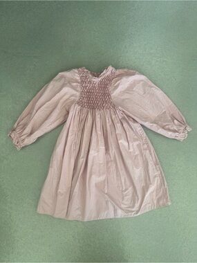 Zara Smocked Long Sleeve Dress in Dusty Pink — Girls size 7